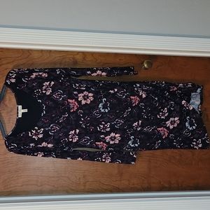 Midi length long sleeve maternity dress